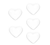 UKCOCO Lot de 5 Boules Plastiques Transparentes de Cœur 6,5x6,3x3,7 Cm, Boîte à Bonbons DIY pour Noël, Emballage Présent et Décoration Festive, Étuis à Dragées Légers et Résistants