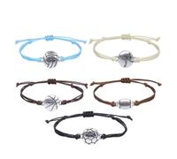 UKCOCO Lot de 5 Bracelets de Sport Ajustables en Cire Tressée Waterproof Breloques Ballons pour Hommes et Femmes, Souvenirs et Accessoires Décoratifs