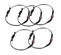UKCOCO Lot De 5 Bracelets En Corde Polyester Tressée, Ajustables, Bracelets De Sport Rugby Unisexes Pour Supporters Et Joueurs, Accessoires Idéals Pour Événements Sportifs Et Fans De Rugby