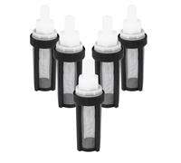 UKCOCO Lot de 5 Filtres pour Pompe Submersible Micro 9 Mm en Acier Inoxydable Noir, Crépine D’entrée D’eau Tube en Silicone, Filtre en Ligne Anti-débris pour Pompe D’aquarium et Jardin