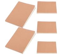 UKCOCO Lot de 5 Mini Blocs-notes Vierges 100 Feuilles Format Poche Papier Épaissi Kraft, Cahiers Simples pour Prise de Notes, Dessin et Écriture, Fournitures de Bureau Polyvalentes,