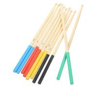 UKCOCO Lot de 5 Paires de Baguettes de Batterie en Bois D’Érable 7A Antidérapantes Couleurs Vives Maillets D’Instruments de Percussion pour Garçon et Filles et Adultes Accessoires de