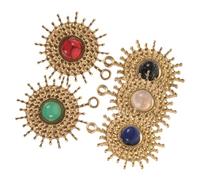 UKCOCO Lot de 5 Pendentifs Breloques Pierre Naturelle Soi-même, Incrustés 18k Or Inoxydable, Multicolore, Charms pour Bijoux Diy, Accessoires Collier et Bracelet, Création Artisanale,