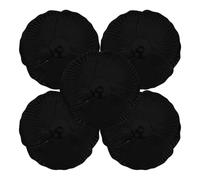 UKCOCO Lot de 5 Set de Assiettes en Polypropylène Noir de Pétale Assiettes D'apéritif Polyvalentes pour Pâtes, Salades et Desserts Vaisselle Vintage Maison, Restaurant et Fêtes