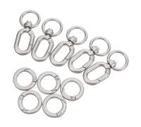 UKCOCO Lot de 5 Sets de Mousquetons Pivotants en Métal avec Crochet à Ressort Double Ouverture, Anneaux Porte-clés 8 Mm Couleur Arlequin, Rotation 360°, Accessoires pour Porte-clés,