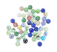 UKCOCO Lot de 50 Billes de Verre Multicolores 16 Mm pour Jeux de Billes Garçon Fille Collection de Marbre Décorations DIY et Intérieur Polyvalentes et Brillantes Couleur Aléatoire