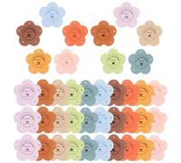 UKCOCO Lot de 50 Étiquettes Faites Main en Cuir 4 Trous Étiquettes de Couture pour Vêtements Accessoires DIY pour Articles au Crochet Chapeaux et Tricot Couleurs Assorties Taille