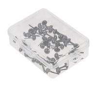 UKCOCO Lot de 50 Mini Rivets à Deux Pattes Métalliques 8 Mm Noir, Rivets Décoratifs Sûrs, Accessoires DIY Garçon Et Filles pour Décoration Paquet Artisanat Créations Manuelles