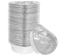 UKCOCO Lot de 50 Moule à Mini-Gâteau en Forme de Cœur en Aluminium Jetable, Léger, Résistant à la Chaleur, pour Œufs au Four et BBQ