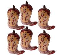 UKCOCO Lot de 6 Ballons Gonflables Bottes de Cowboy Taille Moyenne Couleur Marron Clair Décorations Fête Western Anniversaire Thème Cowboys de L'ouest Fournitures Originales et Festives
