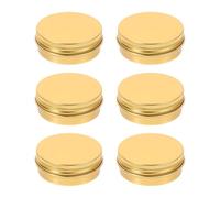 UKCOCO Lot de 6 Boîtes à Crème en Aluminium 30G 52X20Mm Dorées Boîtes de Rangement Hermétiques à Filetage pour Bougies DIY Cosmétiques et Conservation Thé Kit Pratique pour Loisirs