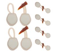 UKCOCO Lot de 6 Boucles en Corne Résine Blanches N°1 Lanières en Cuir pour Manteau, Boutons de Bascule à Coudre pour Vêtements Hiver, Kit Fermeture Ajustable pour Vestes et Pulls