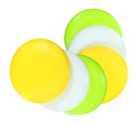 UKCOCO Lot de 6 Disques de Golf Mid-Range en PE, Grand Format, Blanc Jaune Vert, Marqueurs Putter Mini pour Disc Golf en Plein Air, Kit Pratique pour Parties et Entraînement