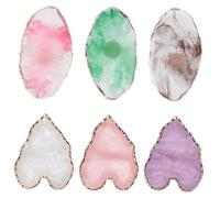 UKCOCO Lot De 6 Palettes De Nail Art En Résine Dorée, Plateau De Mélange De Couleurs Moyen, Pour Manucure Professionnelle, Usage Maquillage Et Présentation Artistique