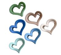 UKCOCO Lot de 6 Pinces à Cheveux de Cœur, Taille Moyenne 6 X 5 X 4 Cm, en Acrylique Mat, Mix de Couleurs, Accessoires pour Cheveux Fins et Épais, Coiffure Quotidienne Couleur Aléatoire