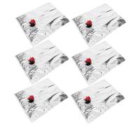 UKCOCO Lot de 6 Pochettes à Vin Réutilisables 2l avec Bec Verseur, Matériau Stable Étanche, Rechargeables pour Stockage et Transport, Adaptées la Maison, Bars et Activités en Plein Air