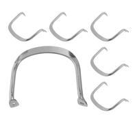 UKCOCO Lot de 6 Set de Poignées Amovibles en Acier Inoxydable Plat, Grandes Poignées Latérales Anti-brûlure pour Autocuiseur, Wok et Poêle à Frire - Accessoires de Remplacement Robustes