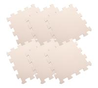 UKCOCO Lot de 6 Tapis D’éveil en Mousse Beige Tapis de Sol Emboîtable Portable et Démontable pour Bébé et Tout-Petit Doux et Sécurisé pour Chambre D’garçon et Filles