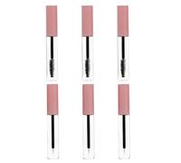 UKCOCO Lot de 6 Tubes de Mascara Vides 5Ml avec Embouts d’Eyeliner et Applicateurs pour Cils Flacons Rechargeables en PET Transparent avec Bouchons Roses Idéaux pour Maquillage Mobile