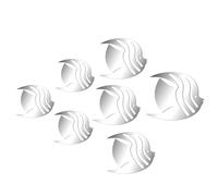 UKCOCO Lot De 7 Stickers Muraux 3D Poissons Miroirs Amovibles Étanches Décoration Murale Moderne Pour Salon Chambre Bureau 7.1 X 5.9 Pouces