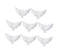 UKCOCO Lot de 8 Ballons Décoratifs Colombe Blancs en Aluminium, Ballon à Motif de Pigeon pour Décoration Fête, Accessoires de Fête pour Mariage, Anniversaire et Cérémonie Commémorative
