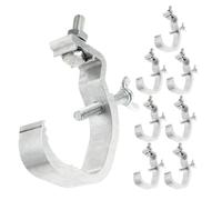 UKCOCO Lot de 8 Crochets Robustes en Aluminium Argenté Vis Réglables pour Tubes de 30-52mm, Pinces pour Éclairage de Scène Garantissant Stabilité et Fixation Rapide