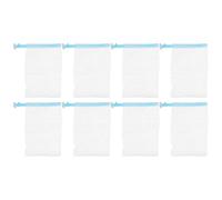 UKCOCO Lot de 8 Filets à Savonnette Exfoliants Visage, Paquet Moussant Bleu Ciel en Filet Flexible Crochet en Alliage, Nettoyant Visage Pratique pour Voyage et Usage Quotidien,