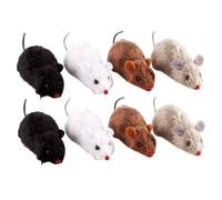 UKCOCO Lot de 8 Jouets Souris Mécanique pour Chat en Peluche et Plastique Jouet à Remonter sans Pile Taille Compacte pour Divertissement Félin Adapté aux Chats Adultes et Chatons