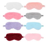 UKCOCO Lot de 8 Masques de Sommeil en Peluche Doux pour Soulager la Fatigue Oculaire et Sécheresse, Cache-yeux Confortables pour Conférences et Usage Familial Couleur Couleur Aléatoire