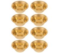 UKCOCO Lot de 8 Petits Bols à Offrandes en Cuivre Doré, Solide et Résistants à L'oxydation, Voyages et Pèlerinages en Plein Air