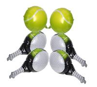 UKCOCO Lot De Ballons Aluminium Tennis Raquettes Vertes Et Balles Blanches Décoration Suspendue Pour Fête Sportive Et Anniversaire à Thème