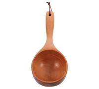 UKCOCO Louche en Bois de Hêtre 1 Pc, Longue Poignée Ergonomique, Cuillère à Eau Multifonction pour Sauna, Salle de Bain Cuisine, Ustensile Maison Pratique et Solide