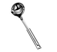 UKCOCO Louche Filtrante Inox pour Soupe avec Séparateur de Graisse Manche Long Antibrûlure Cuillère Passoire pour Cuisine Domestique et Professionnelle