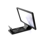 UKCOCO Loupe D'écran Portable en Plastique Noir pour Smartphone, Agrandisseur Écran Téléphone Support, Projecteur Téléphone pour Camping et Tourisme