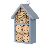 UKCOCO Maison à Abeilles en Bois Peinte Bleue, Crochets en Fer, à Suspendre au Jardin, pour Hivernage des Abeilles