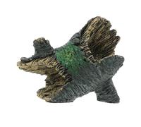 UKCOCO Maison cachette Grotte d'aquarium cabane à Tortue Les Poissons se cachent Petit Gecko Habitat de la Tortue sulcata bûche Betta Bois flotté d'aquarium Peau de Serpent gêne résine