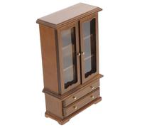 UKCOCO Maison de Poupée Bibliothèque à Trois Meuble Décoratif pour Bureau et Chambre Rangement Élégant pour Miniatures