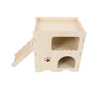 UKCOCO Maison en Bois Massif pour Hamster Tubes Cachés Échelle Cachée Enclos Petit Abri Nid Habitat De Jeu Cage Confortable pour Hamster Jouets Cabane Maisons D'Intérieur