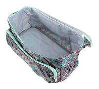 UKCOCO Mallette de Transport Cubique pour Outils de Couture en Nylon Résistant, Paquet de Rangement à Motif Floral, Organiseur de Tricot Portable Multifonction pour Voyage et Loisirs,