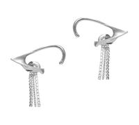UKCOCO Manchette D'oreille à Pompons Blanche 1 Paire, Pince Auriculaire Délicate sans Perçage, Accessoire pour Femmes, Décoration D'oreille Légère et Confortable, Bijou Clip D'oreille