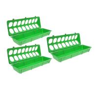 UKCOCO Mangeoires pour Poussins Anti-gaspillage Lot de 3 en Plastique Alimentaire avec Couvercle Rabattable, 16 Trous Adaptées aux Environnements de Couvée Dense et Sols Litière