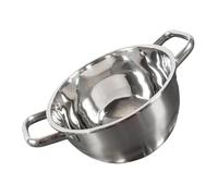 UKCOCO Marmite en Acier Inoxydable 20 Cm Double Poignée, Pot Multifonction pour Fondue Chinoise et Cuisson de Soupe, Ustensile Cuisine Solide Adapté la Maison Restaurant