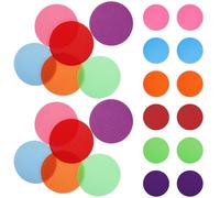 UKCOCO Marqueurs de Tapis Ronds Autocollants de Sol Colorés en Polyester 10cm 24pcs Faciles à Fixer pour Garçon et Filles pour Jeux et Préscolaire