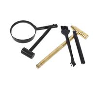 UKCOCO Marteau Métallique Ciseau Brosse et Loupe Kit Excavation Authentique pour Jeux de Rôle Stem et Exploration Éducative