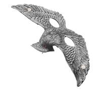UKCOCO Masque D'aigle de Fête Halloween 3d, Demi-visage EVA Argenté | Style Rétro Gothique, Texture Réaliste du Bec, pour Adultes, Théâtre, Séances Photo, Bal Masqué