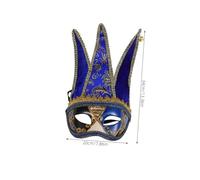 UKCOCO Masque de Carnaval Créatif Bleu pour Halloween et Demi Visage Réutilisable et Durable Accessoire Costume pour Adultes et Fêtes Mascarade