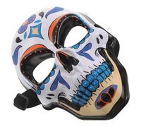 UKCOCO Masque de Déguisement Squelette Fantôme Bleu Élastique Réglable, Masque Crâne pour Fête du Jour des Morts et Bal Masqué, Accessoire Costume Mexicain pour Homme et Femme