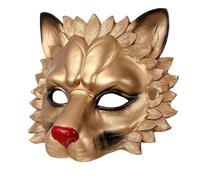 UKCOCO Masque de Lionceau Couleur Or 3d Confortable et Réaliste en Mousse Pu Vision Claire à Travers les Trous des Yeux pour Bal Masqué et Fête Costumée