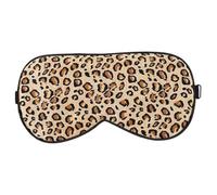 UKCOCO Masque de Sommeil Soie de Mûrier Doux et Confortable à Motif Léopard Cache-yeux Ajustable pour Voyage Détente et Unisexe Protège des Lumières pour Nuit Paisible