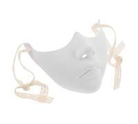 UKCOCO Masque Demi-Visage Blanc Mat en Plastique pour Carnaval et Bal Masqué Masque Steampunk Cosplay Mécanique pour Femme Accessoire de Déguisement Halloween et Fête Costumée